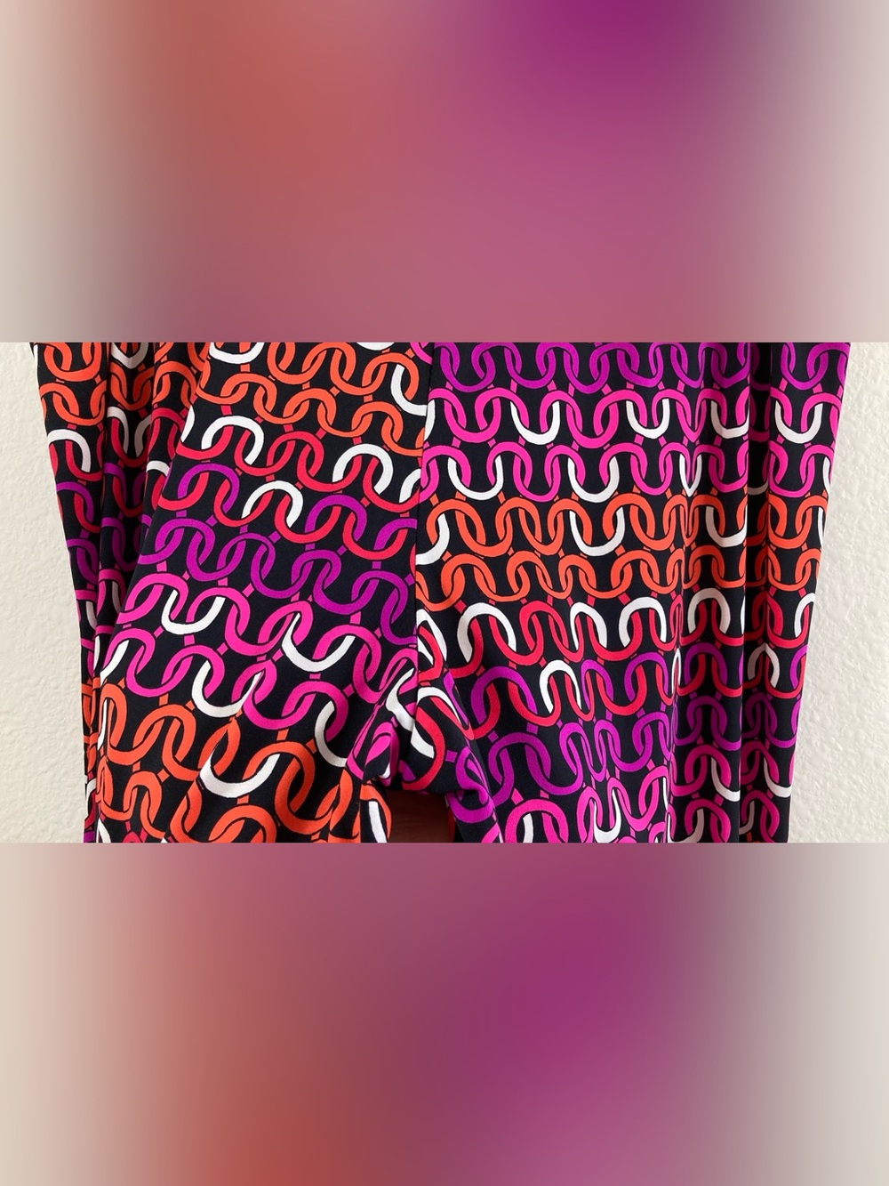 Trina Turk Echo Chain Print Swim & Spa Pants Wide Leg Fold Over Waist Size L - Picture 8 of 10